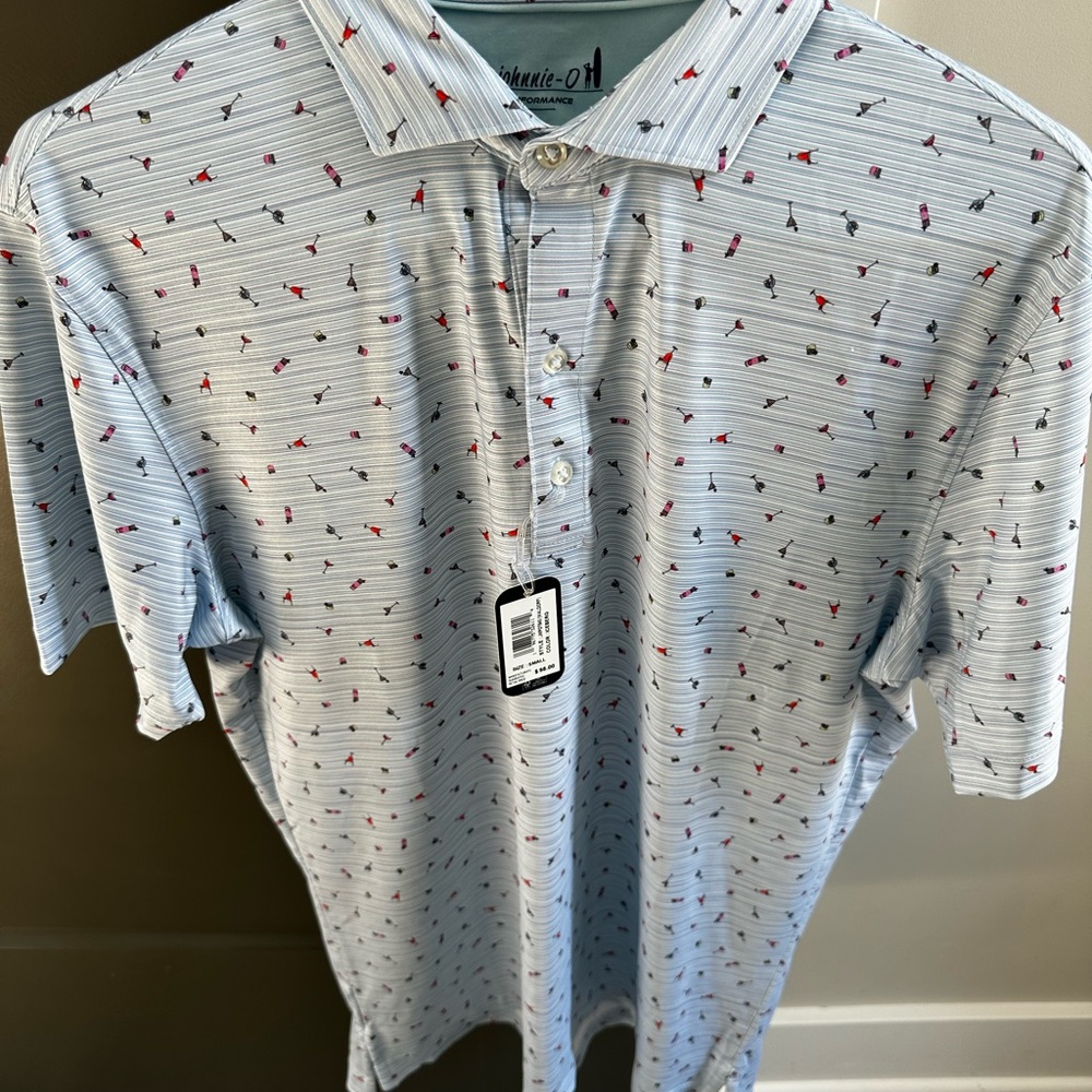 johnnie-O Blue Polo Shirt with Classic Collar and Soft Knit